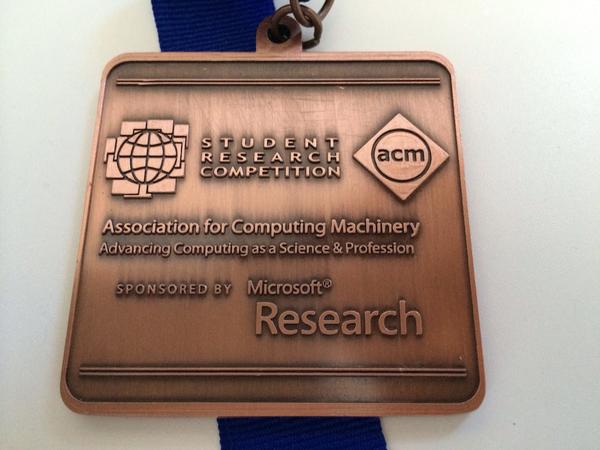 Bronze Prize, ACM Student Research Competition, semi-finalist in SIGGRAPH 2014 Posters Undergraduate section.